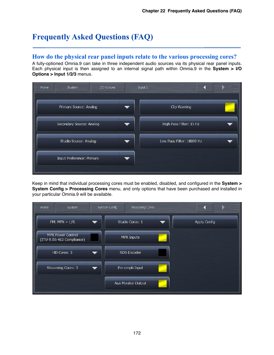 Frequently asked questions (faq) | Omnia Audio Omnia.9 User Manual | Page 172 / 196