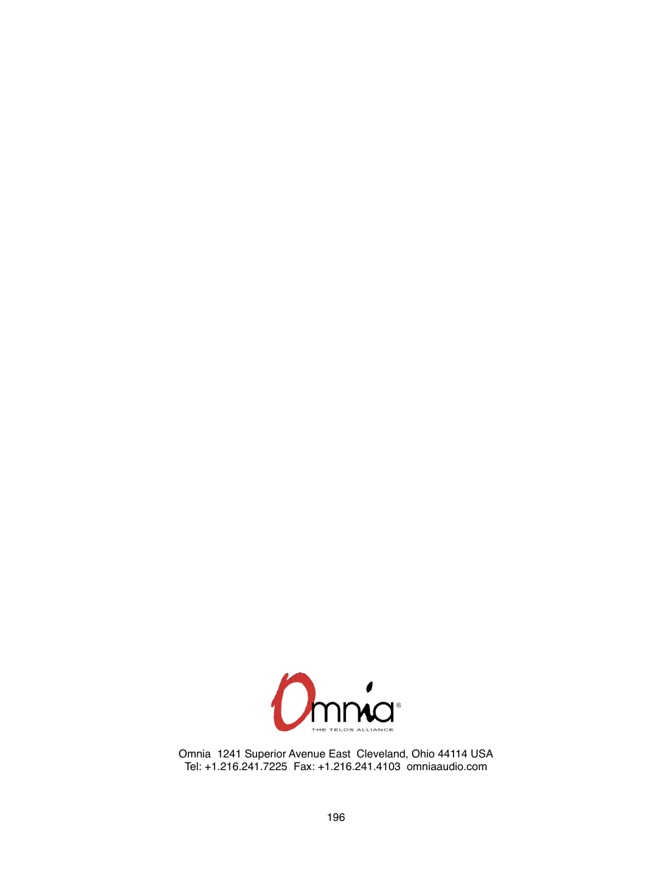 Omnia Audio Omnia.9 User Manual | Page 196 / 196