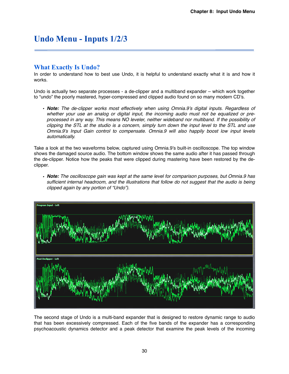 Undo menu - inputs 1/2/3, What exactly is undo | Omnia Audio Omnia.9 User Manual | Page 30 / 196