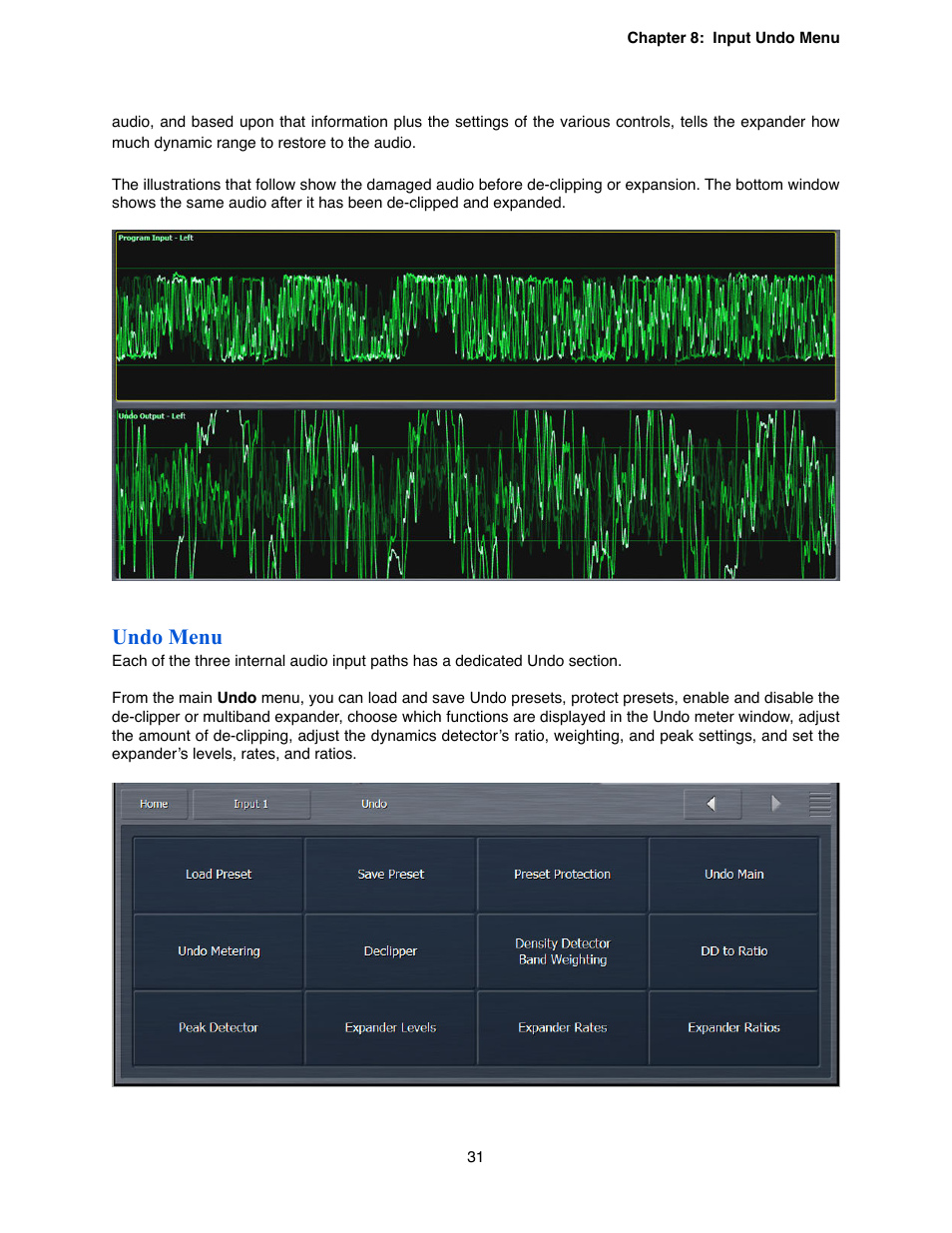 Undo menu | Omnia Audio Omnia.9 User Manual | Page 31 / 196