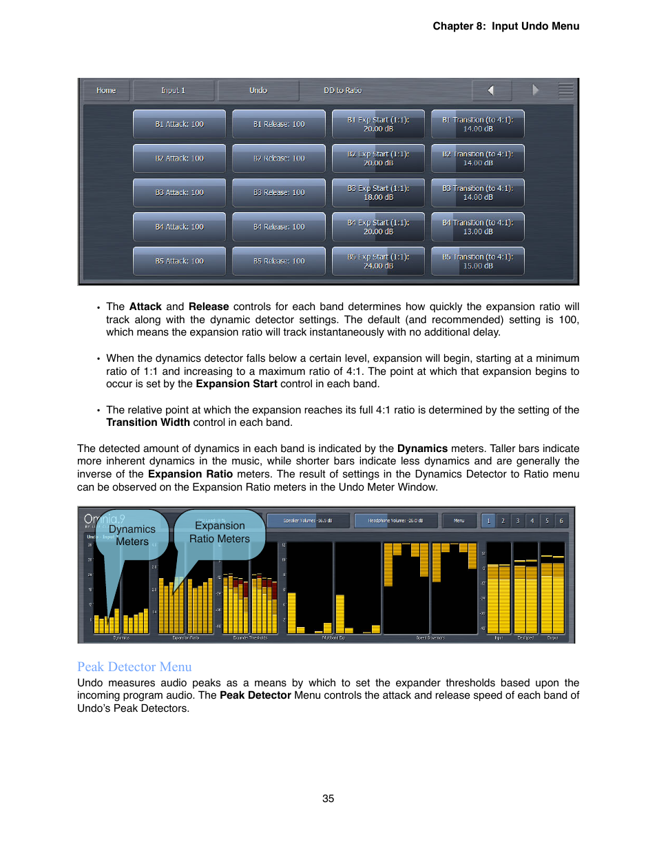 Peak detector menu | Omnia Audio Omnia.9 User Manual | Page 35 / 196