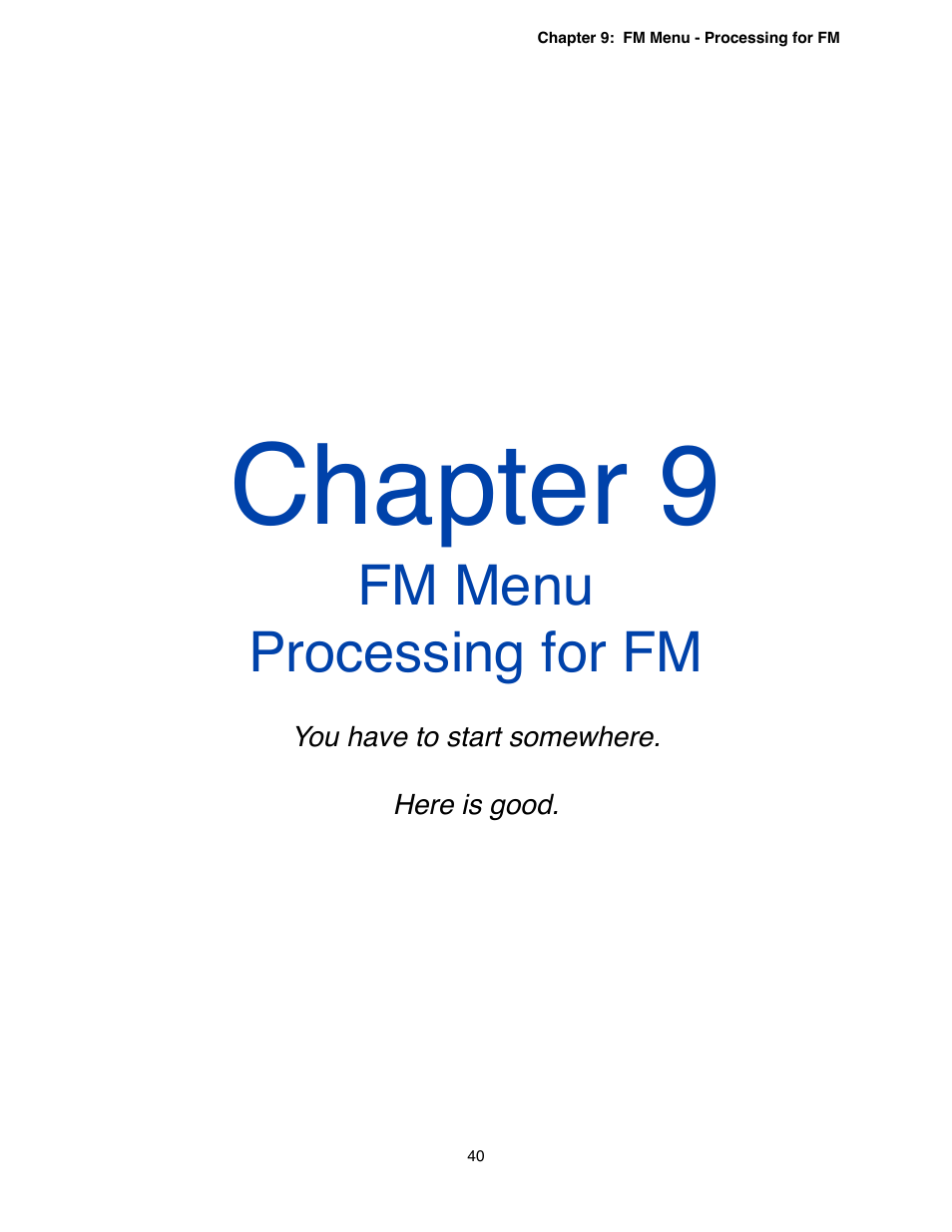 Chapter 9 - fm menu processing for fm, Chapter 9, Fm menu processing for fm | Omnia Audio Omnia.9 User Manual | Page 40 / 196