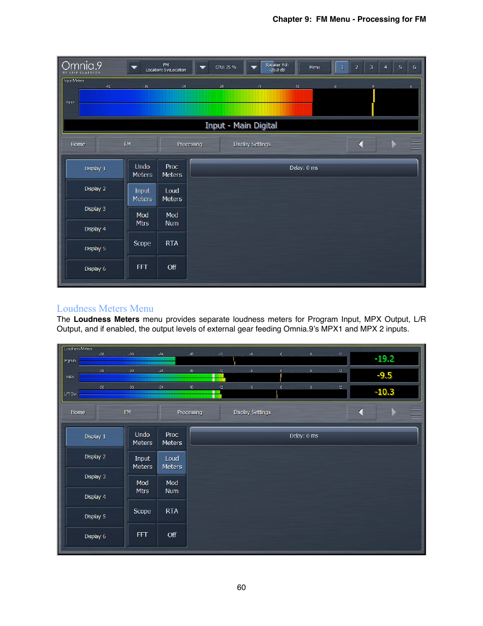 Loudness meters menu | Omnia Audio Omnia.9 User Manual | Page 60 / 196