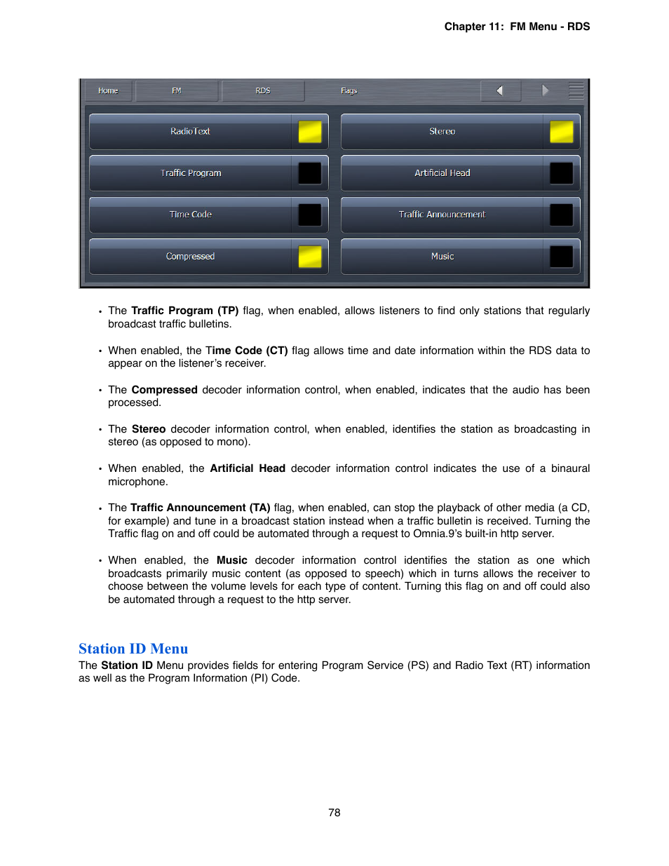 Station id menu | Omnia Audio Omnia.9 User Manual | Page 78 / 196