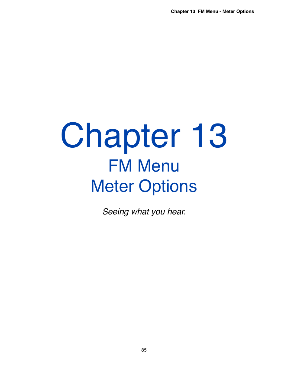 Chapter 13 - fm menu meter options, Chapter 13, Fm menu meter options | Omnia Audio Omnia.9 User Manual | Page 85 / 196