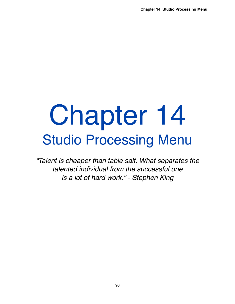 Chapter 14- studio processing menu, Chapter 14, Studio processing menu | Omnia Audio Omnia.9 User Manual | Page 90 / 196