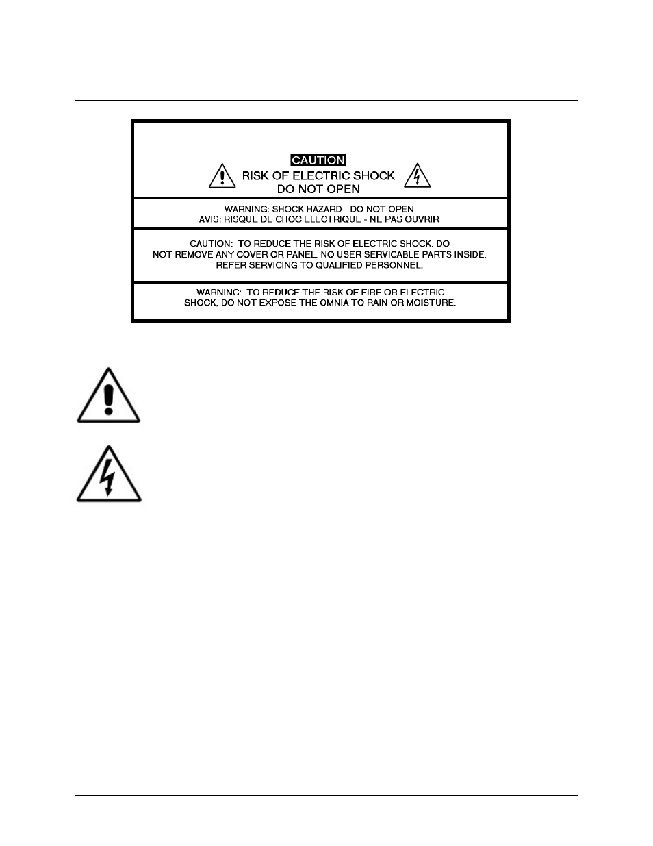 Hazard / warning labels | Omnia Audio Omnia 8x User Manual | Page 11 / 42