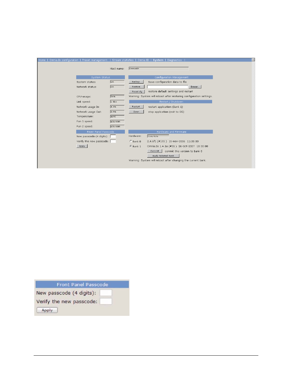 System menu | Omnia Audio Omnia 8x User Manual | Page 22 / 42