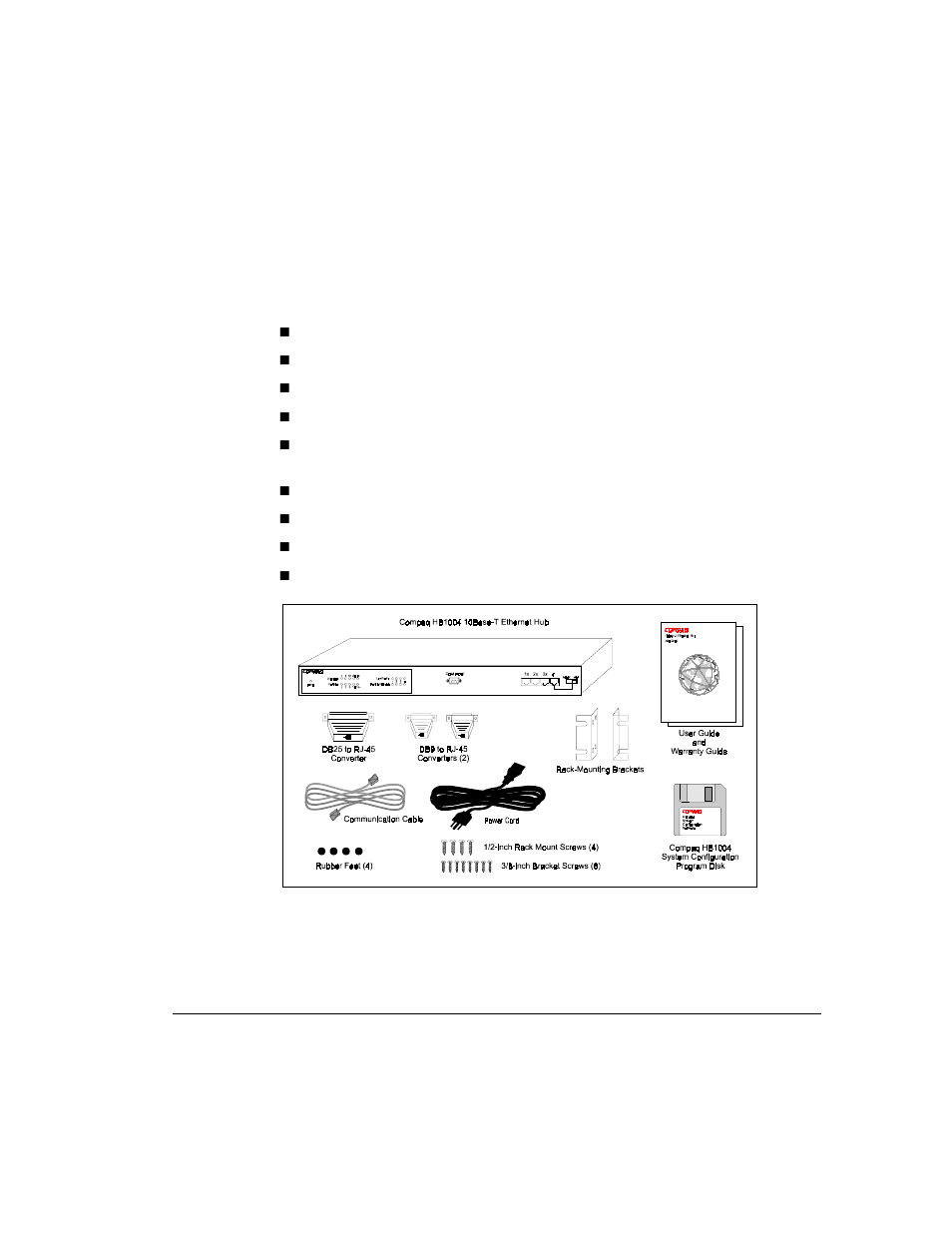 Package contents | Compaq HB1004 User Manual | Page 7 / 45