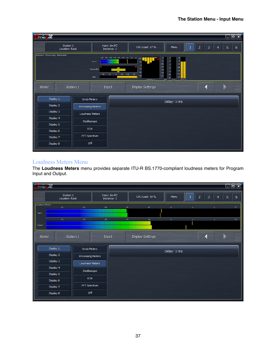 Loudness meters menu | Omnia Audio Omnia.9/XE User Manual | Page 37 / 108