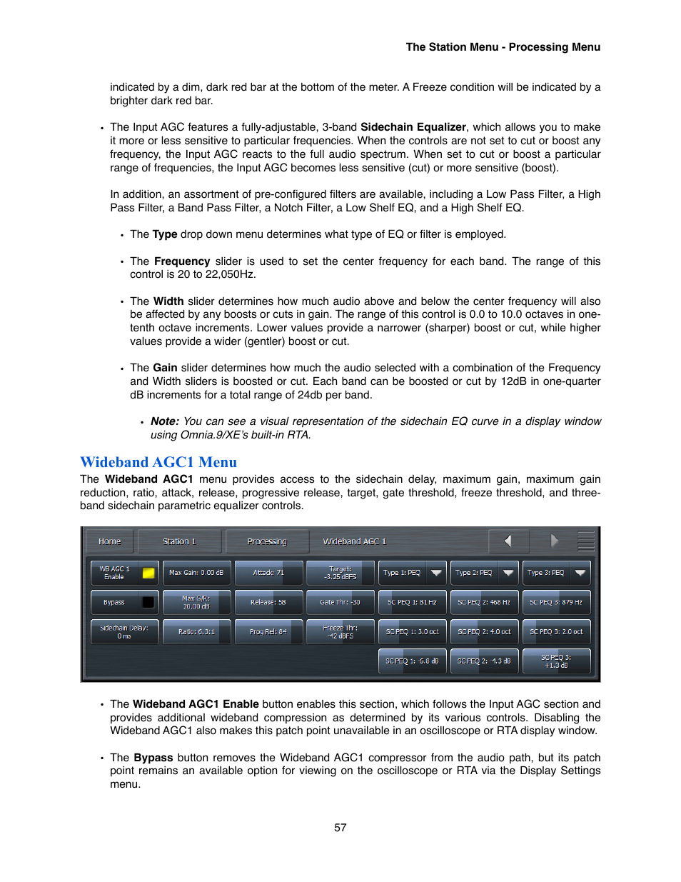 Wideband agc1 menu | Omnia Audio Omnia.9/XE User Manual | Page 57 / 108