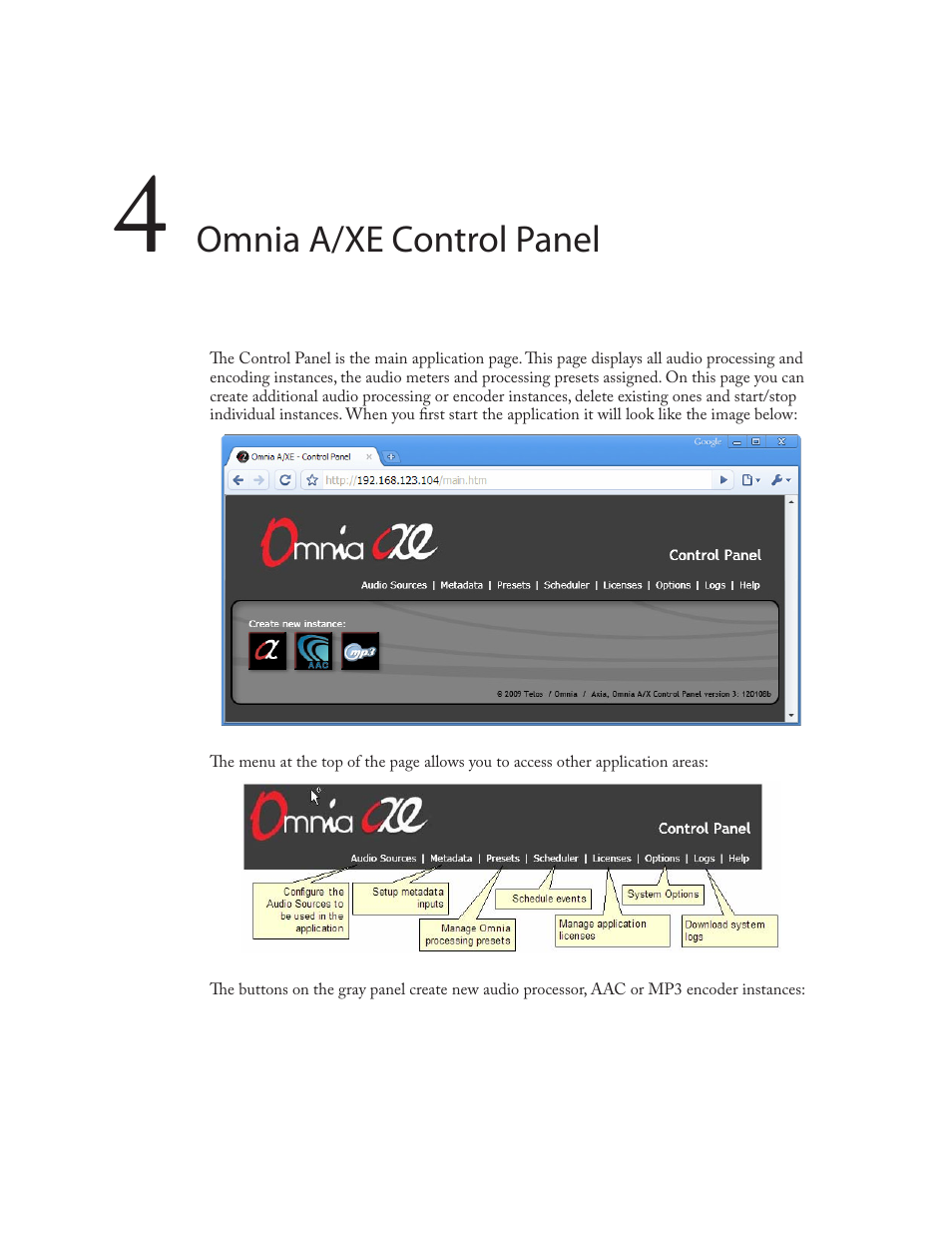 Omnia a/xe control panel | Omnia Audio Omnia A/XE User Manual | Page 27 / 96