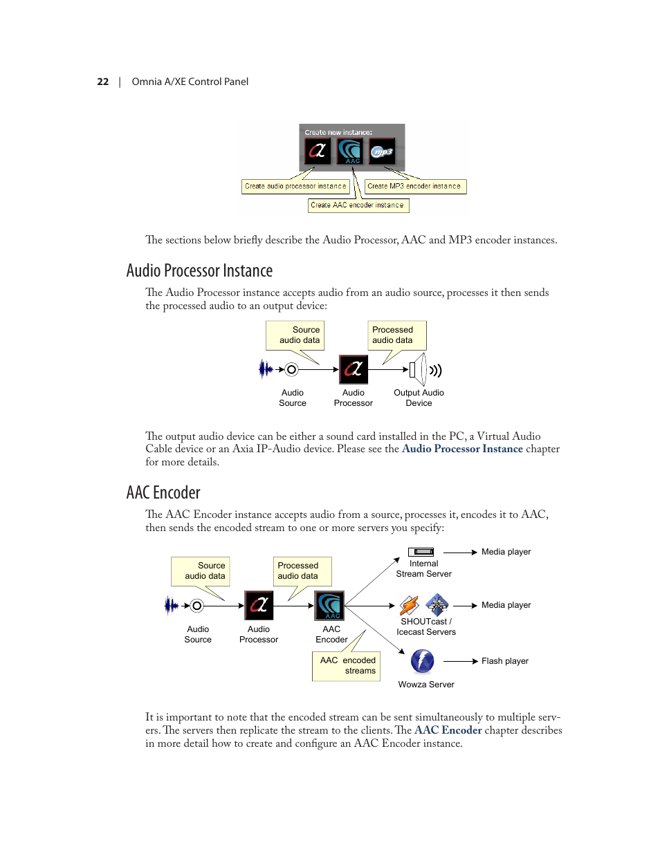 Audio processor instance, Aac encoder | Omnia Audio Omnia A/XE User Manual | Page 28 / 96