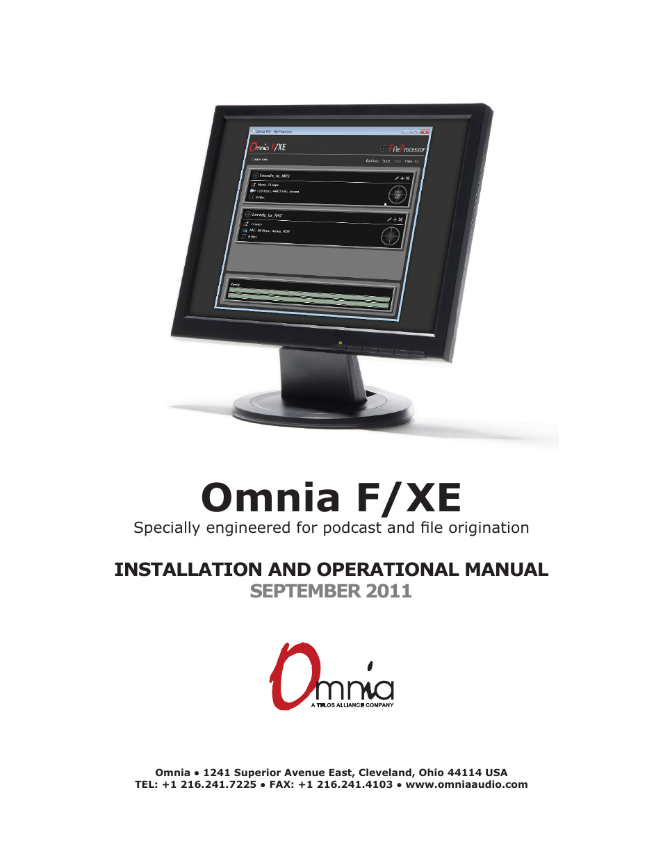 Omnia Audio Omnia F/XE User Manual | 46 pages