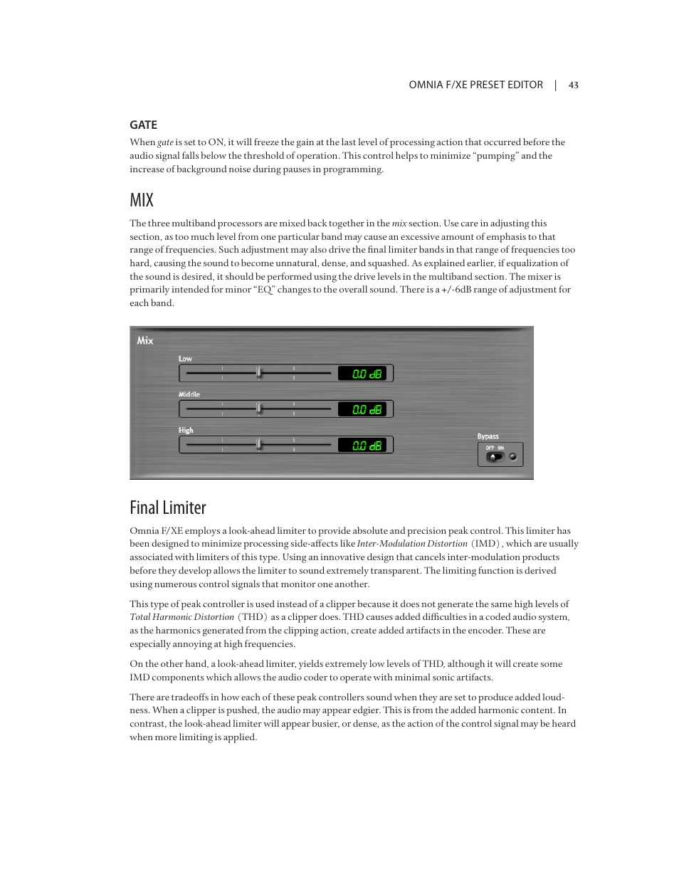 Final limiter | Omnia Audio Omnia F/XE User Manual | Page 45 / 46