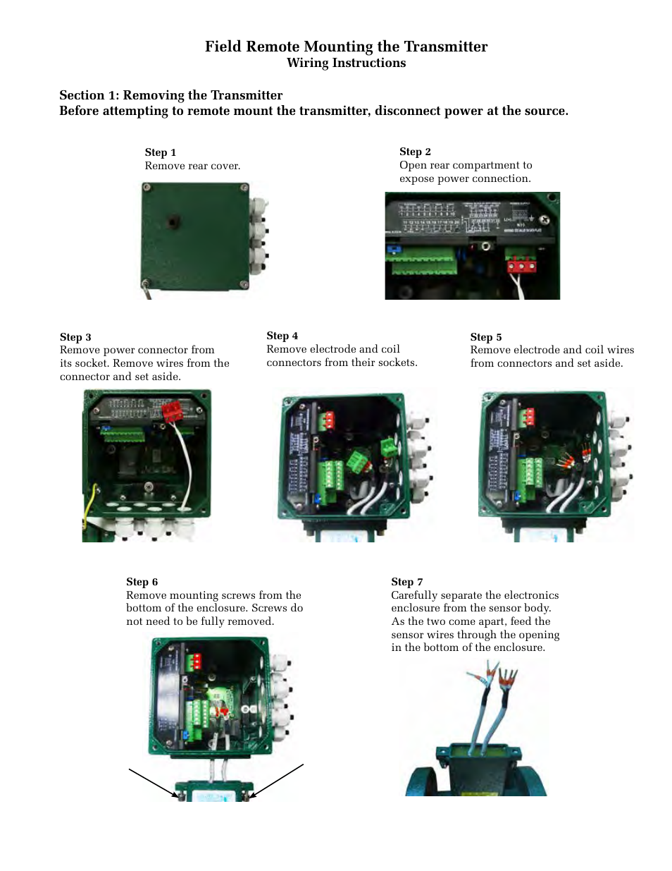 Field remote mounting the transmitter | ONICON F-3200 Series User Manual | Page 37 / 40
