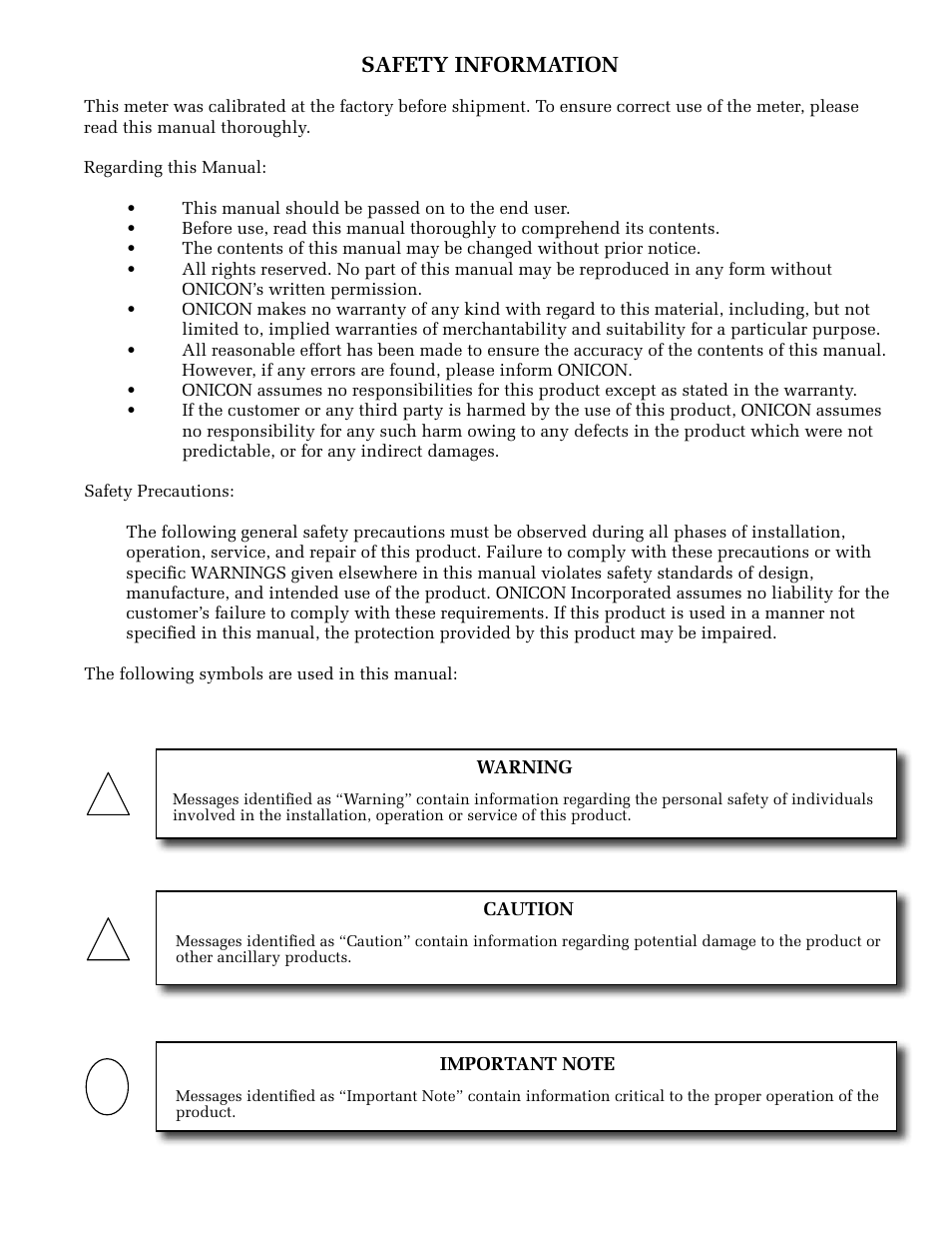 ONICON F-3100 Series User Manual | Page 3 / 41