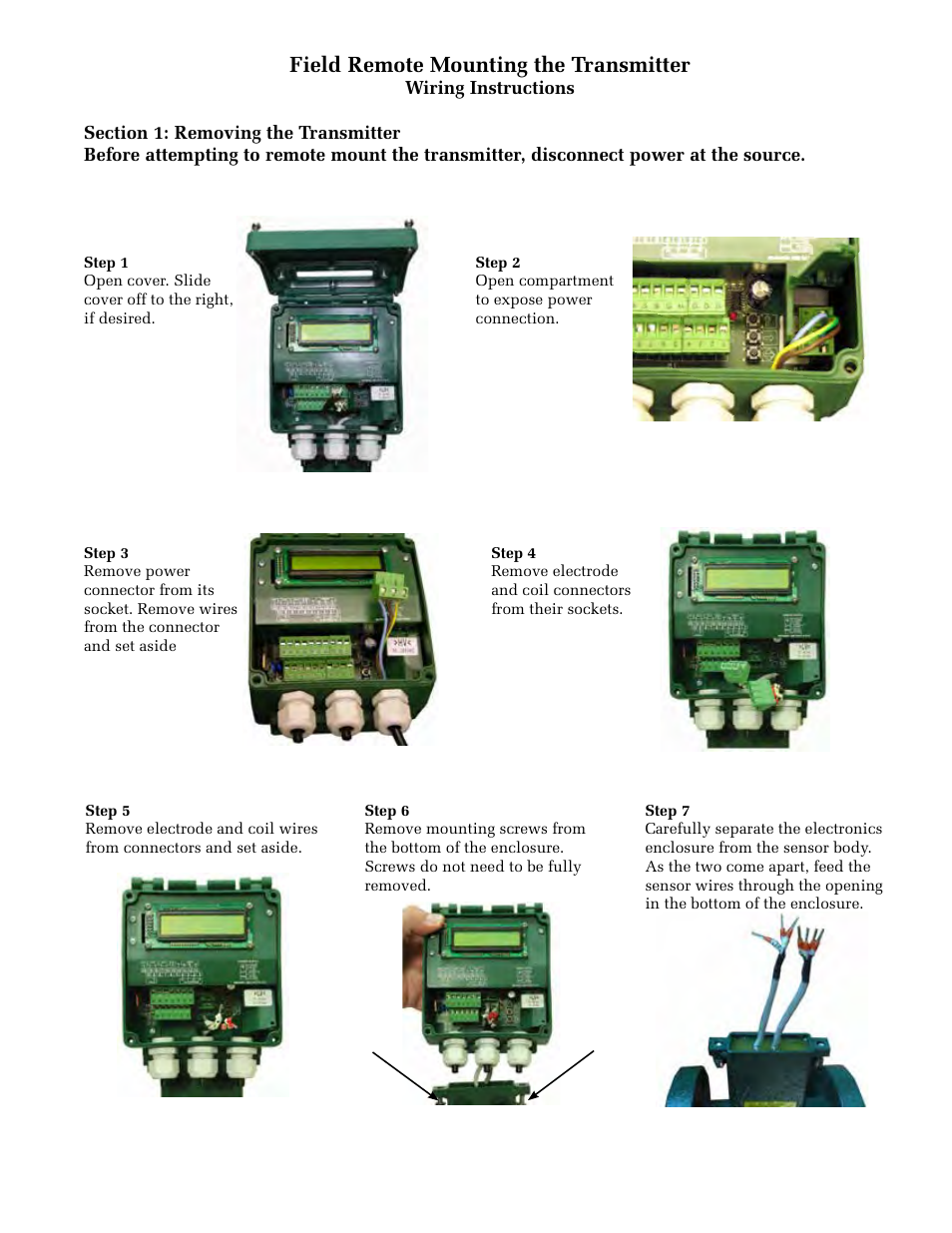 Field remote mounting the transmitter | ONICON F-3100 Series User Manual | Page 38 / 41