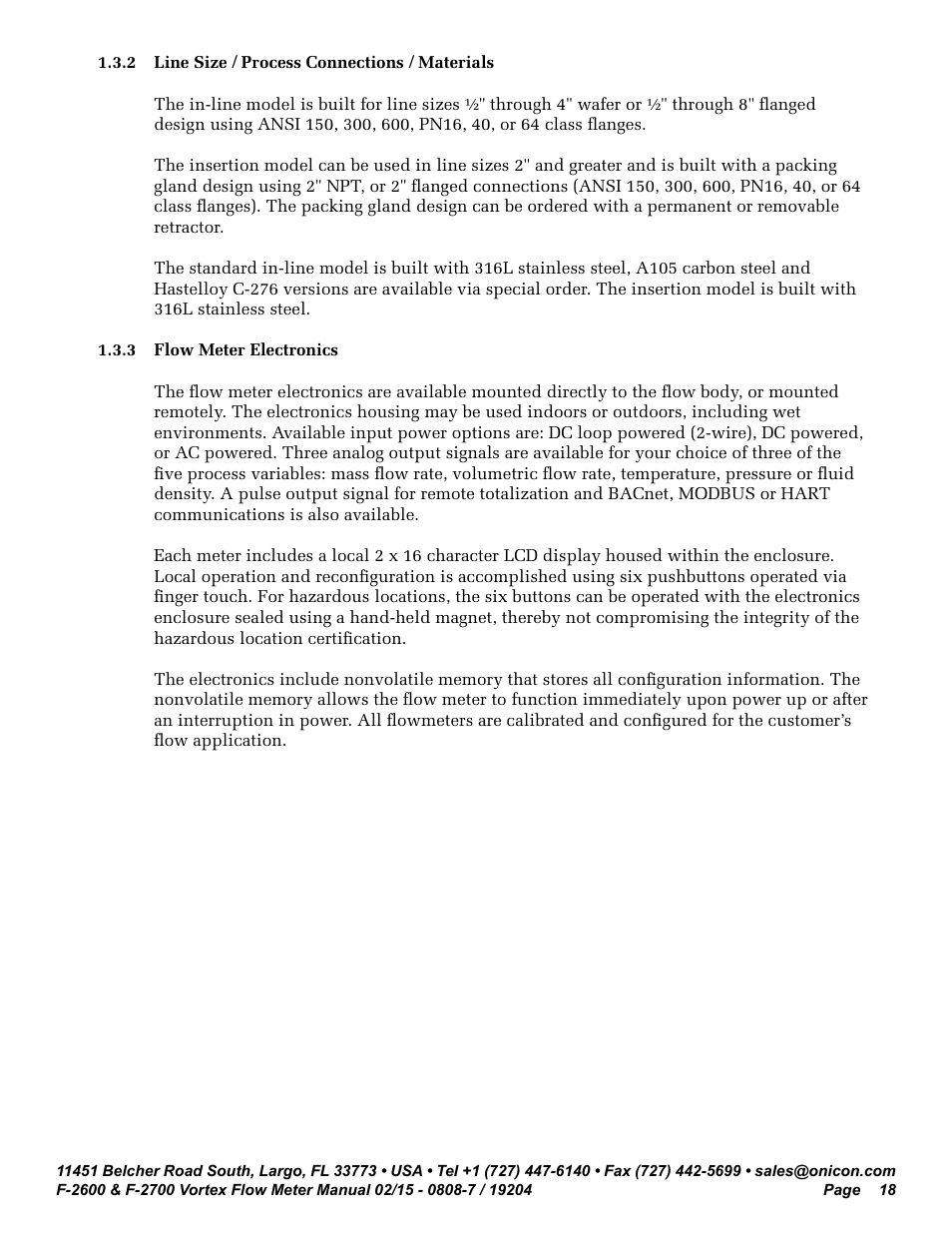 ONICON F-2600 User Manual | Page 18 / 131