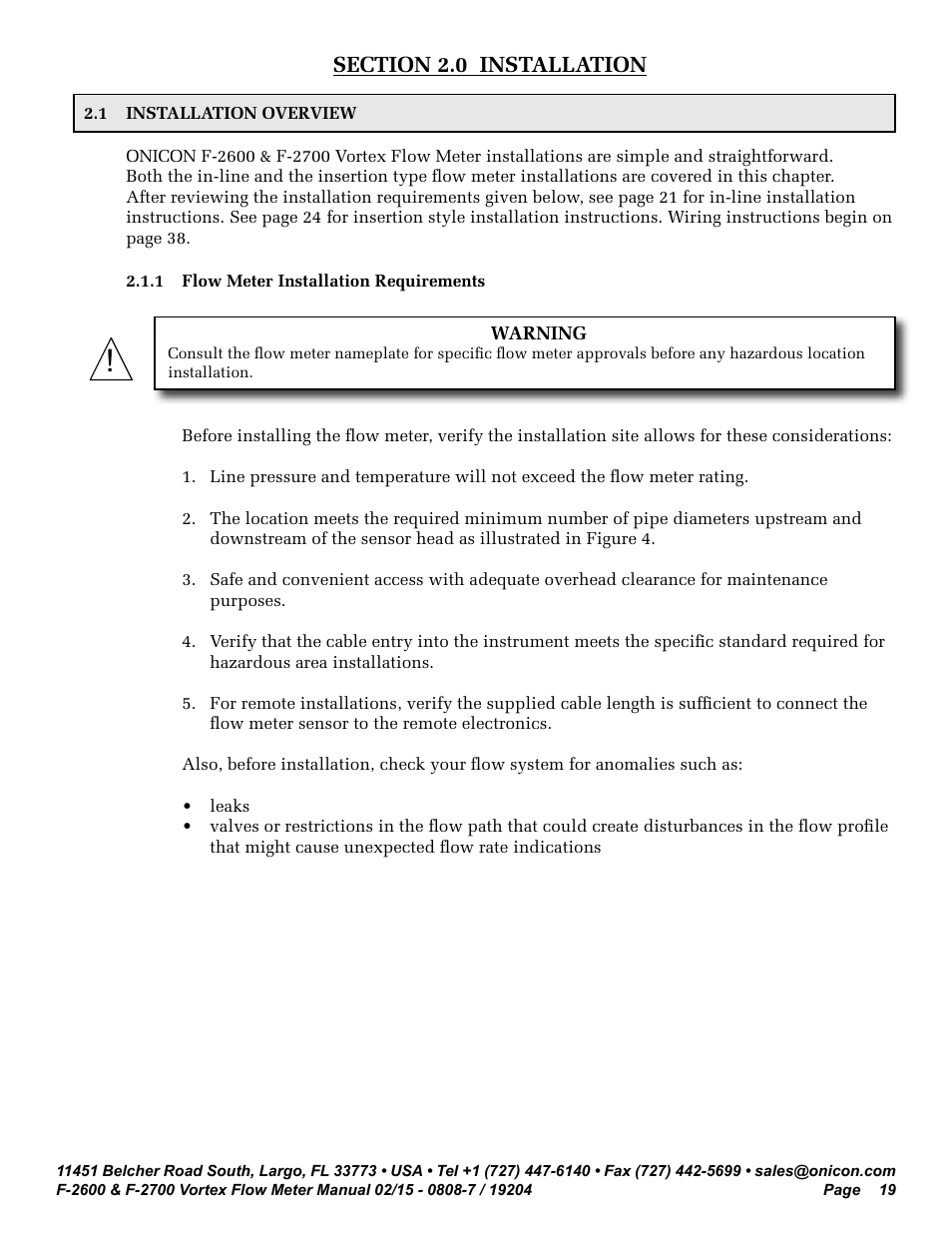 ONICON F-2600 User Manual | Page 19 / 131