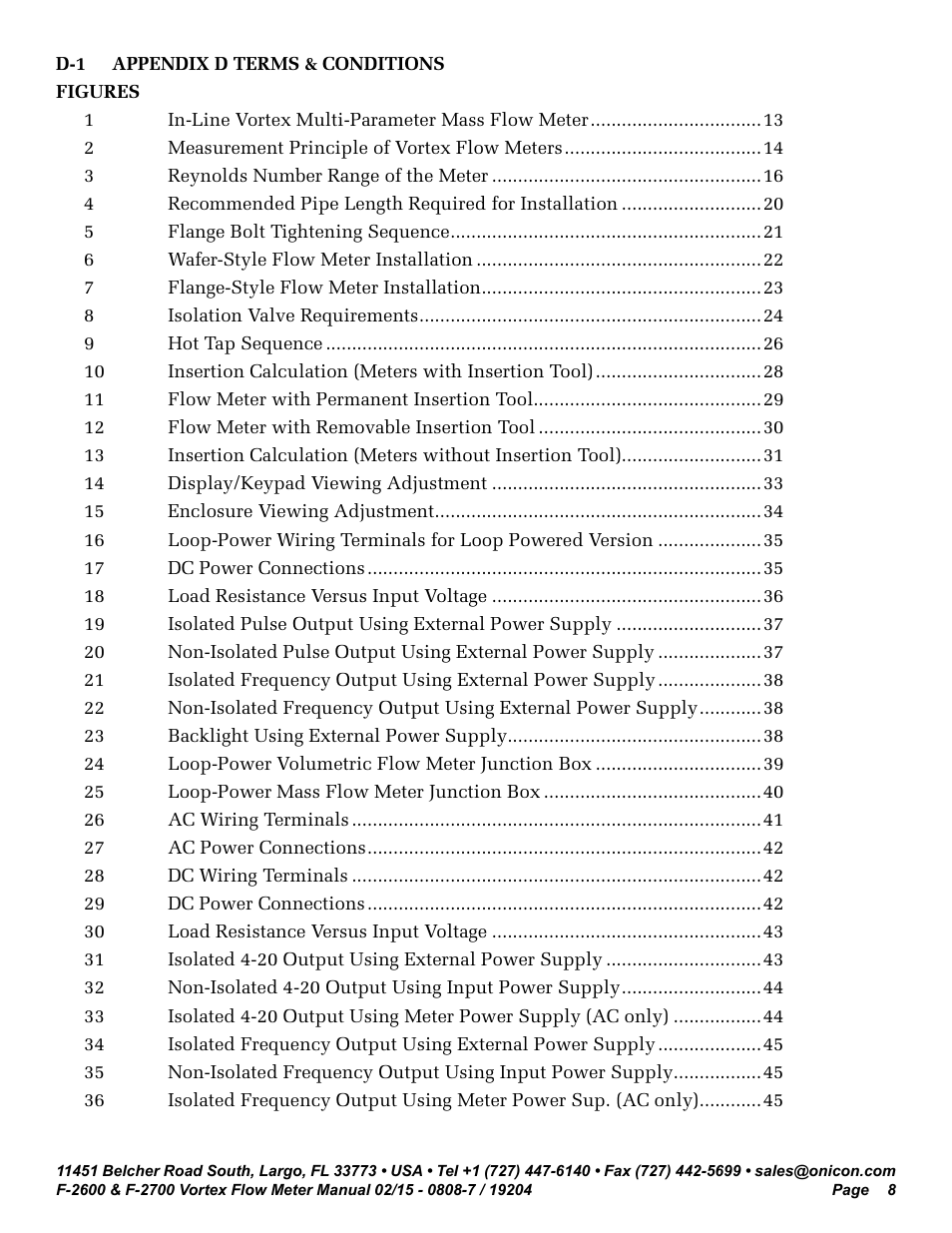 ONICON F-2600 User Manual | Page 8 / 131