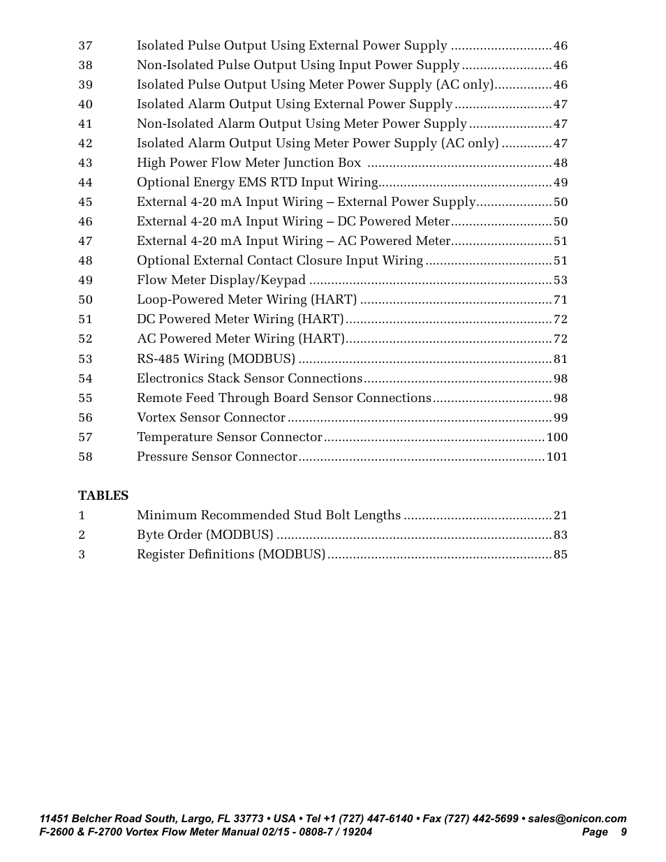 ONICON F-2600 User Manual | Page 9 / 131