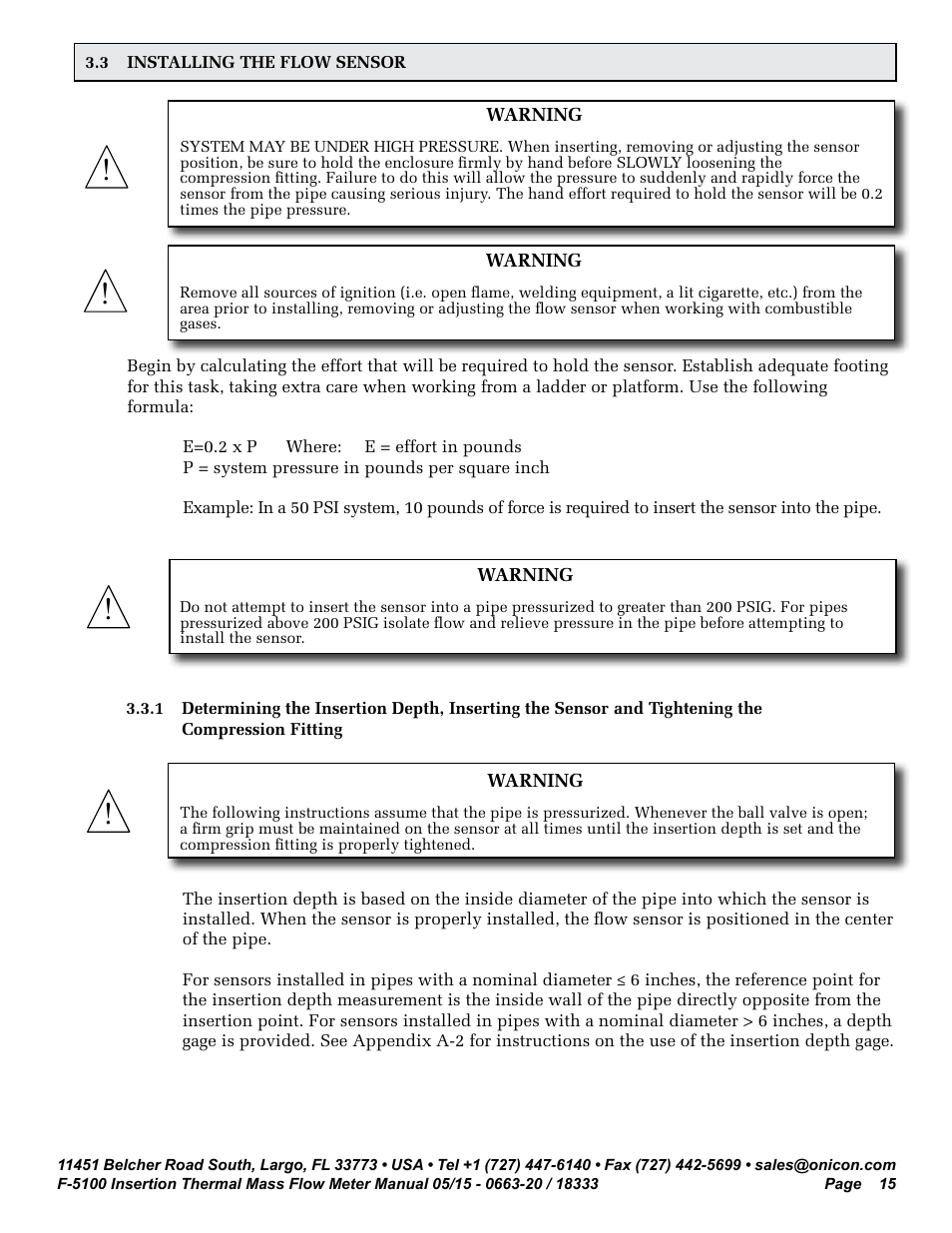 ONICON F-5100 Insertion User Manual | Page 15 / 33