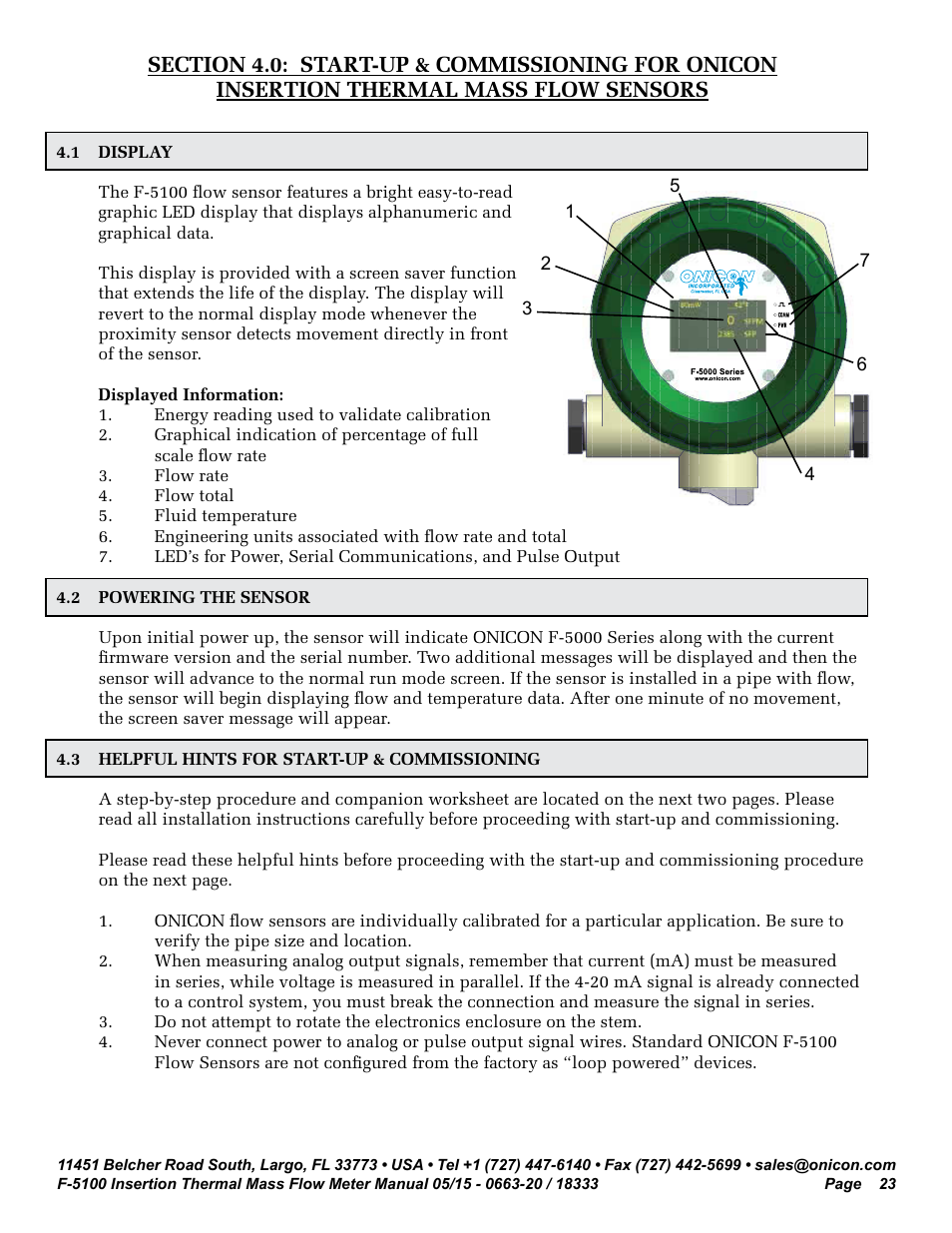 ONICON F-5100 Insertion User Manual | Page 23 / 33