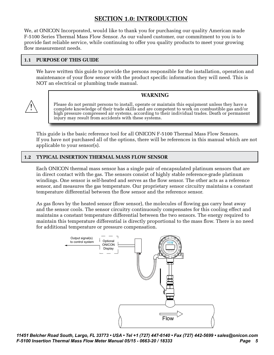 ONICON F-5100 Insertion User Manual | Page 5 / 33