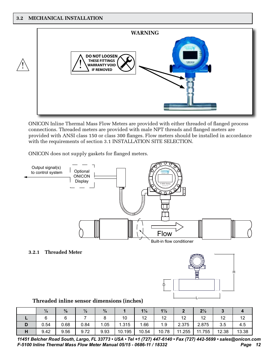 Flow | ONICON F-5100 Inline User Manual | Page 12 / 25