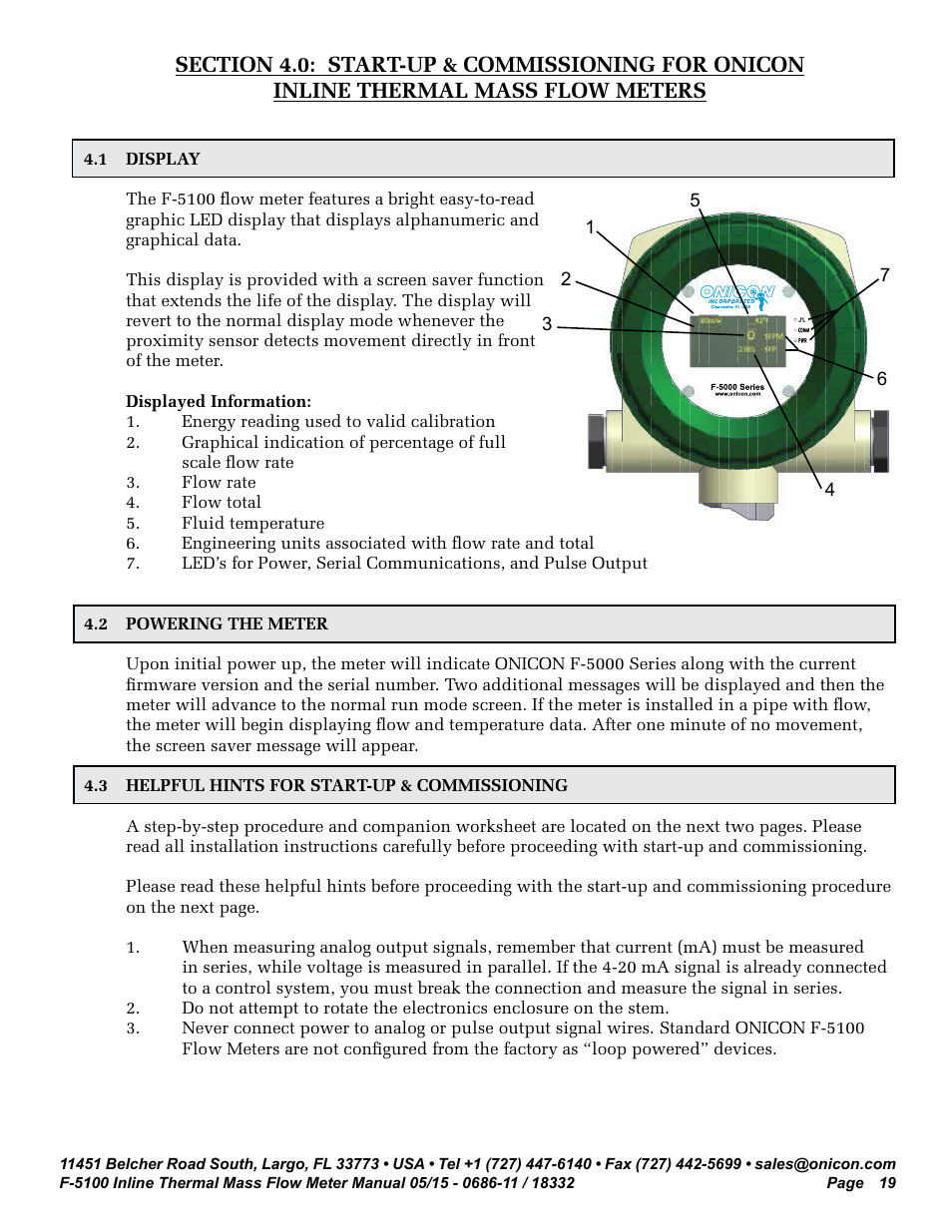 ONICON F-5100 Inline User Manual | Page 19 / 25