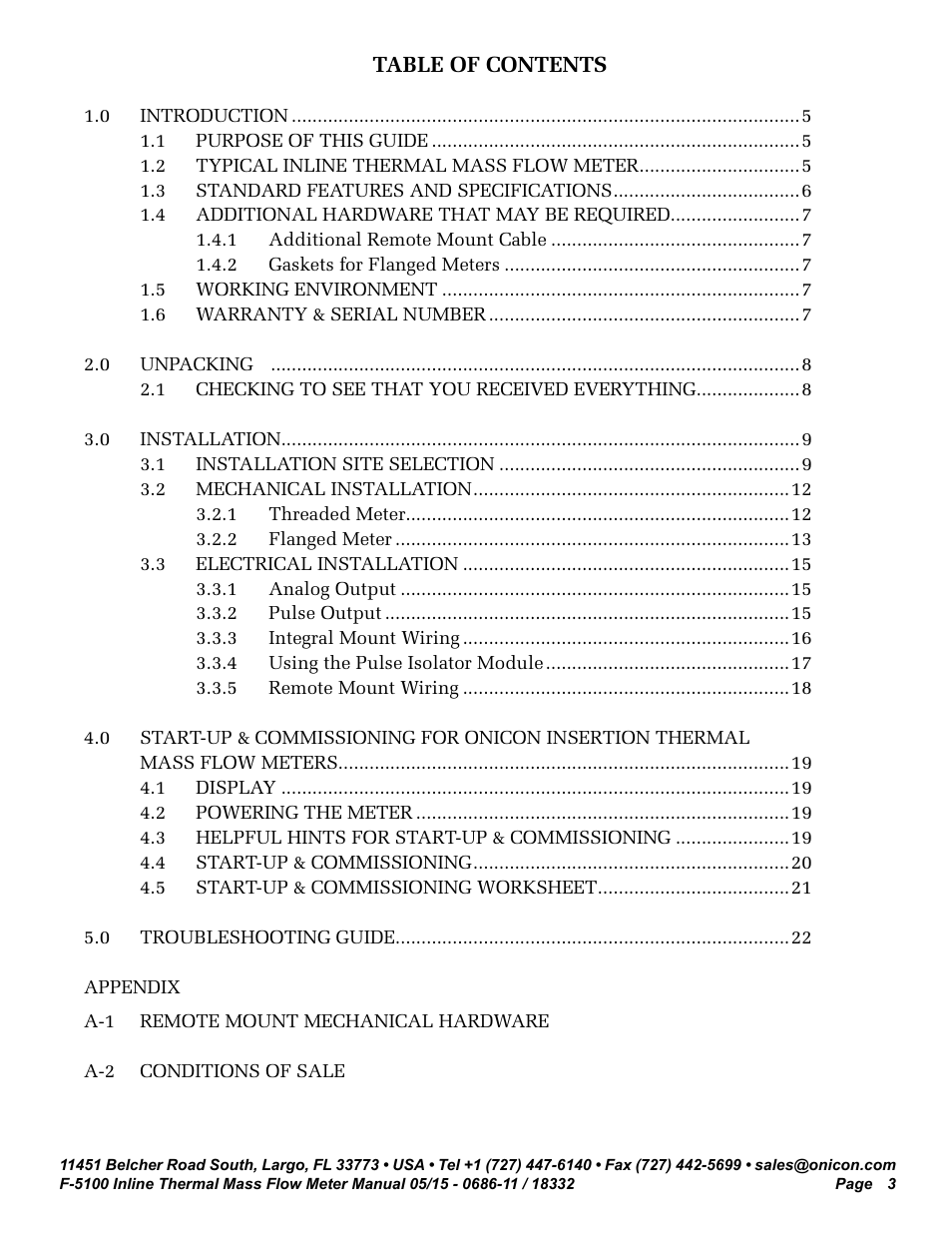 ONICON F-5100 Inline User Manual | Page 3 / 25