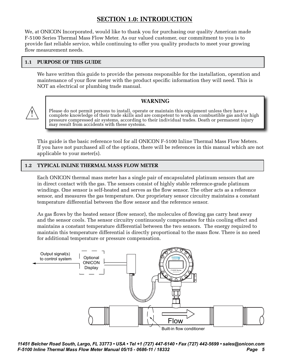 Flow | ONICON F-5100 Inline User Manual | Page 5 / 25