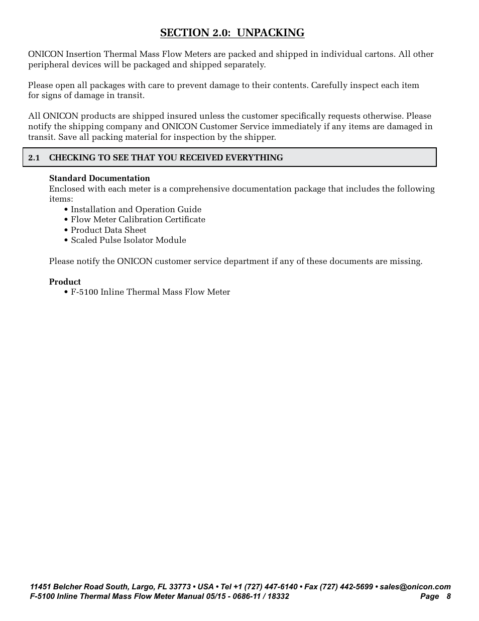 ONICON F-5100 Inline User Manual | Page 8 / 25