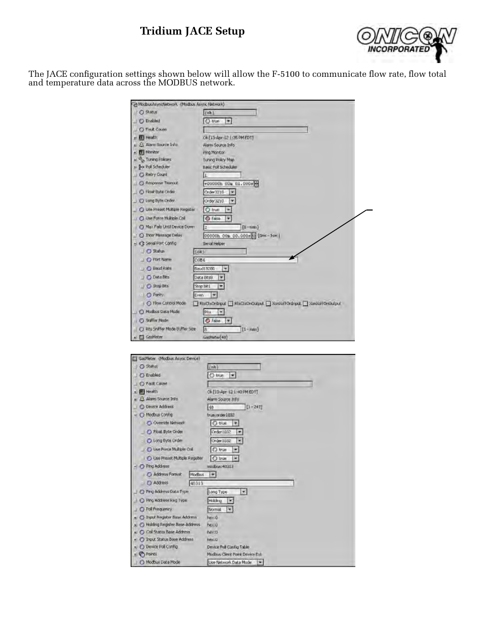 Tridium jace setup | ONICON F-5100 MOD Network User Manual | Page 14 / 15