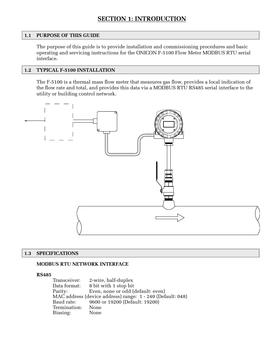 Flow | ONICON F-5100 MOD Network User Manual | Page 5 / 15