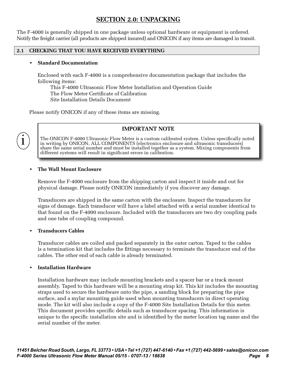 ONICON F-4000 Series User Manual | Page 8 / 52
