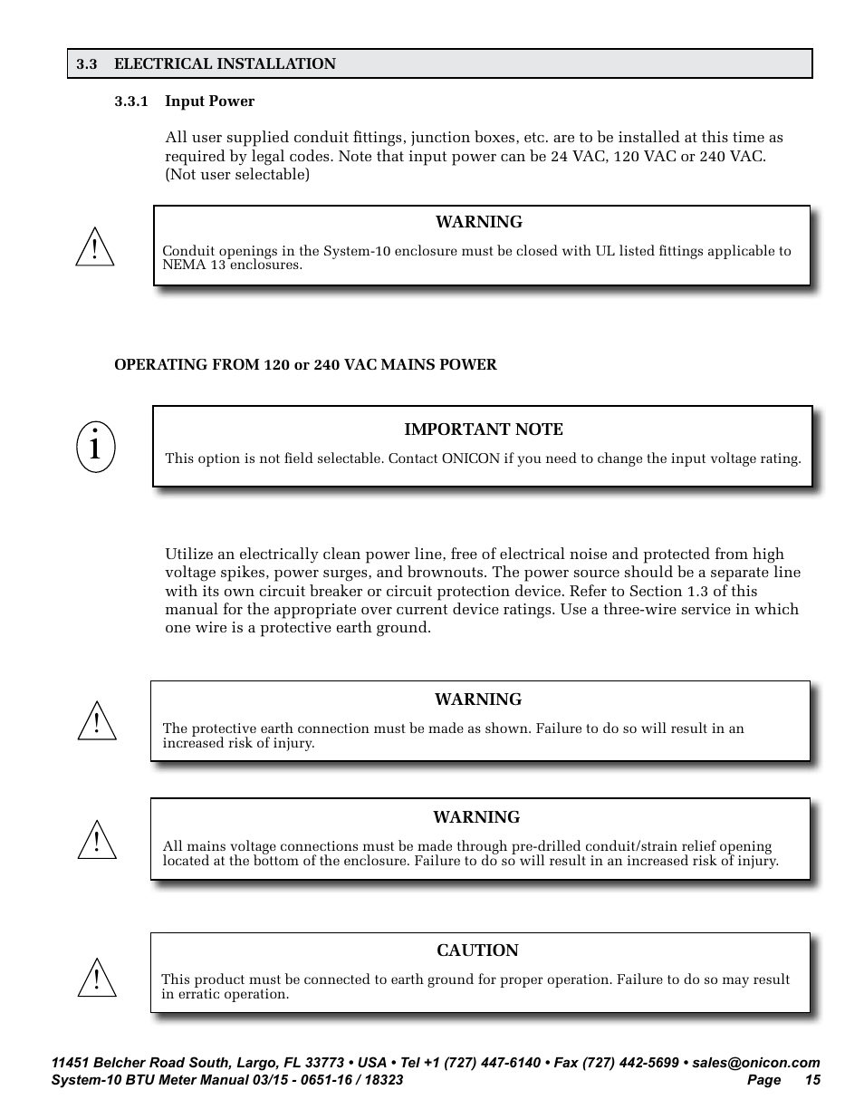 ONICON System-10 BTU User Manual | Page 15 / 57