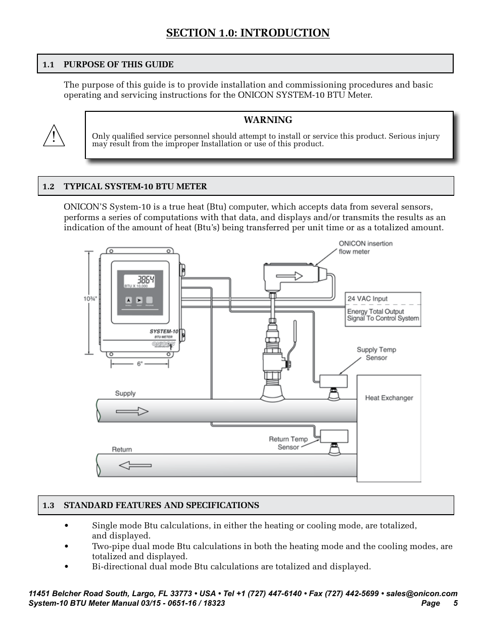 ONICON System-10 BTU User Manual | Page 5 / 57