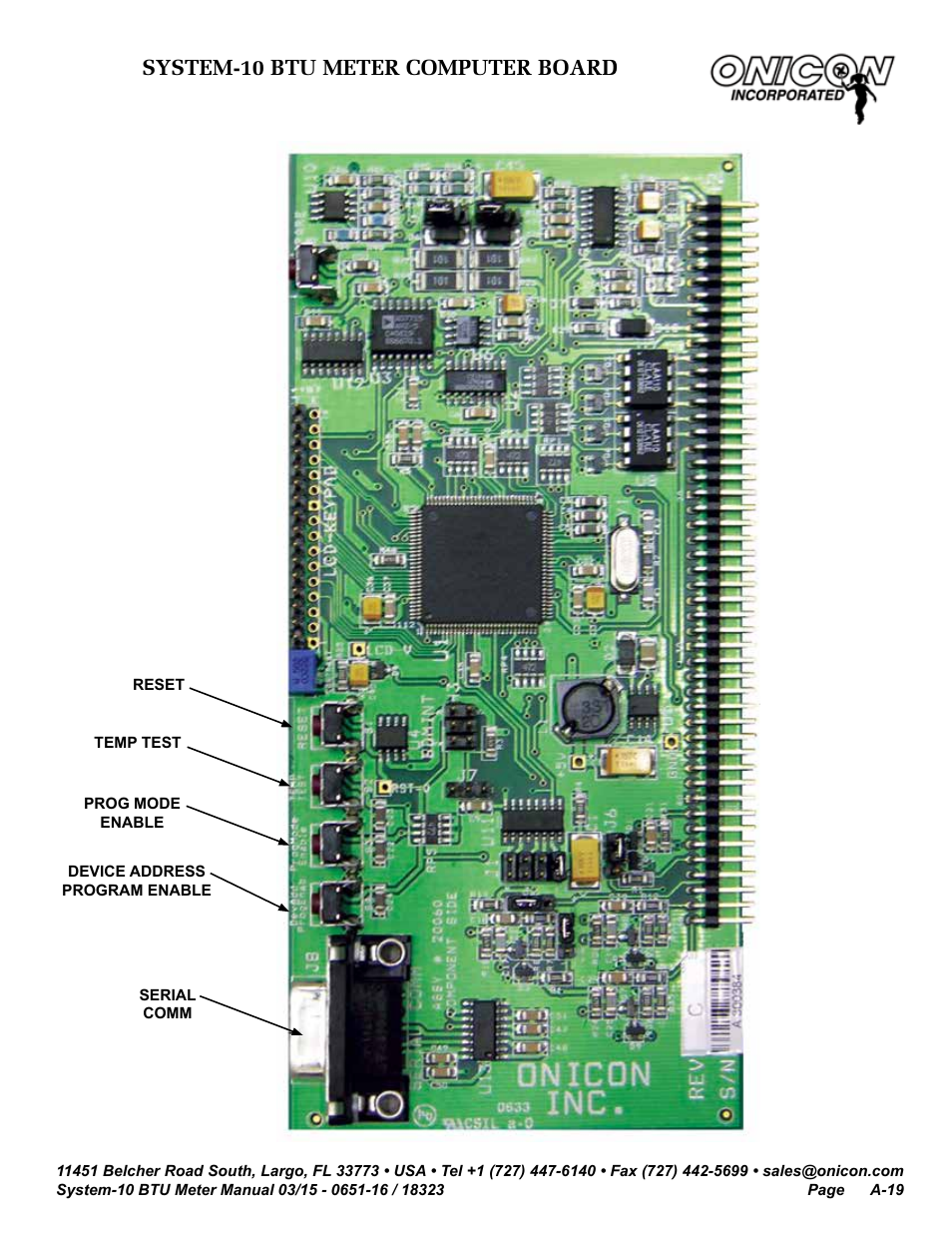 System-10 btu meter computer board | ONICON System-10 BTU User Manual | Page 53 / 57