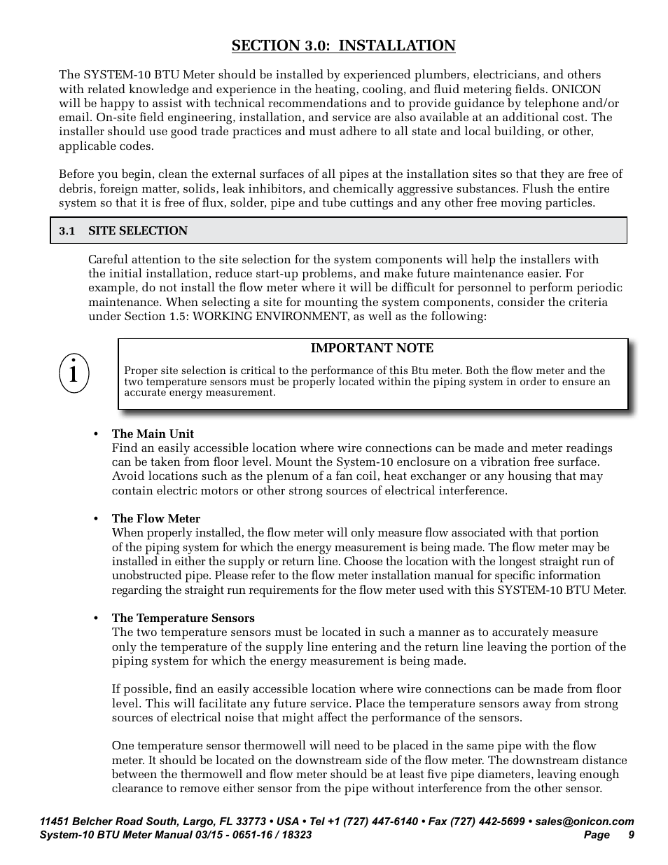 ONICON System-10 BTU User Manual | Page 9 / 57