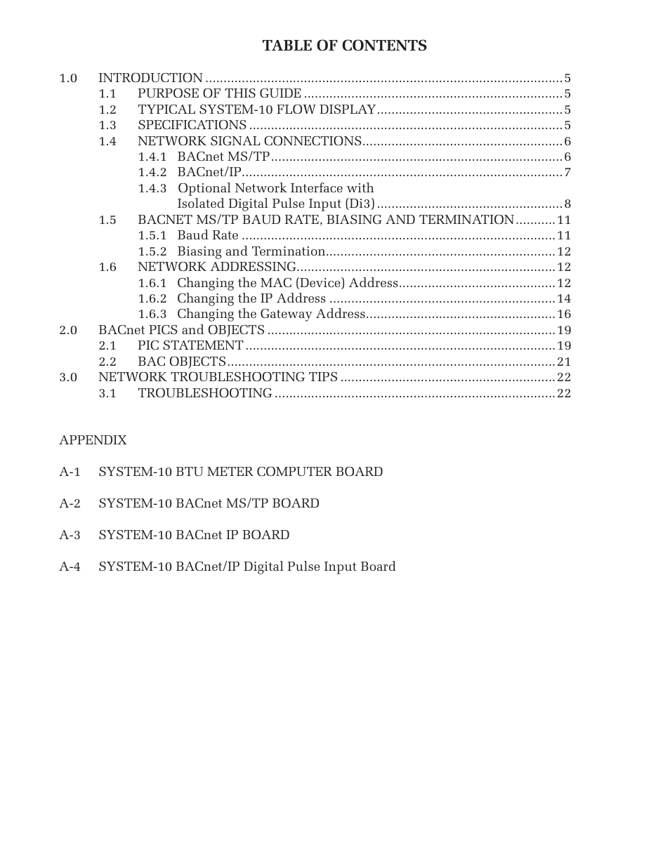 ONICON System-10 BACnet User Manual | Page 3 / 27