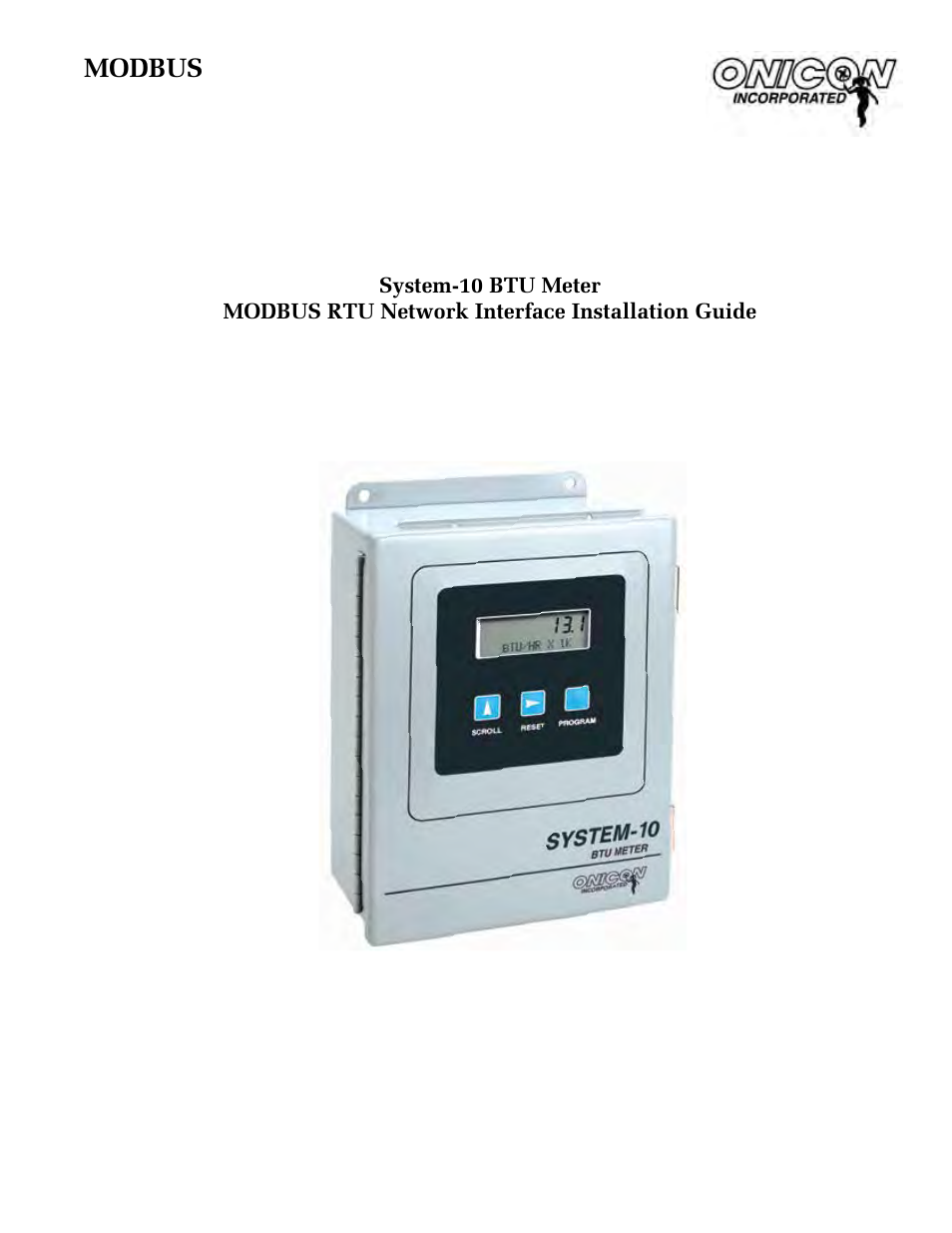 ONICON System-10 MODBUS User Manual | 35 pages