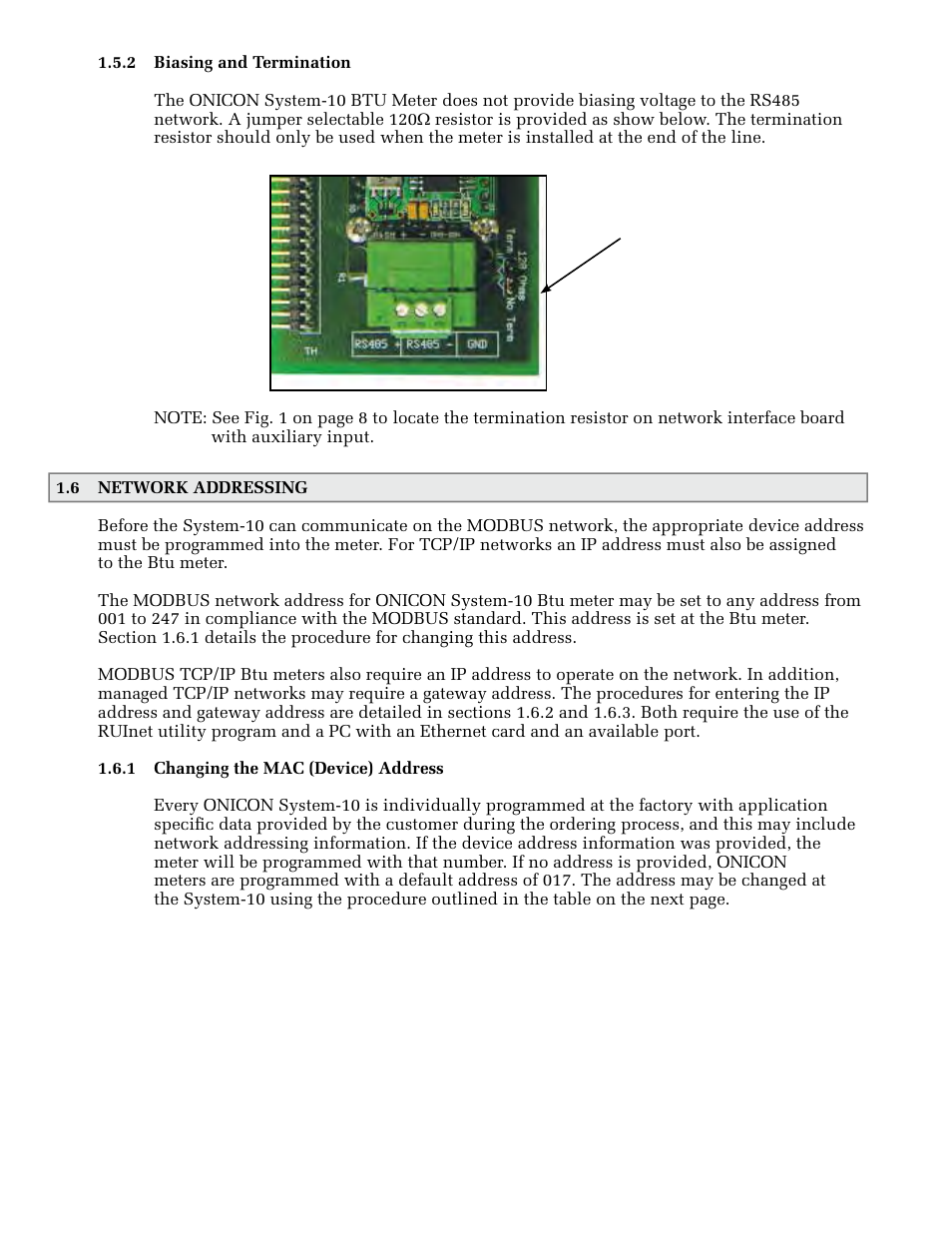 ONICON System-10 MODBUS User Manual | Page 12 / 35