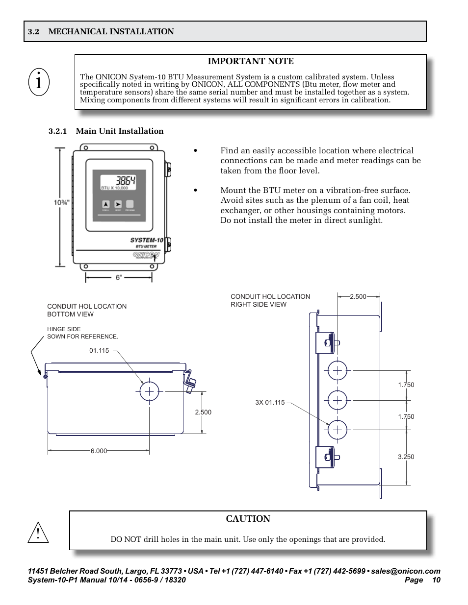 ONICON System-10 P1 User Manual | Page 10 / 67