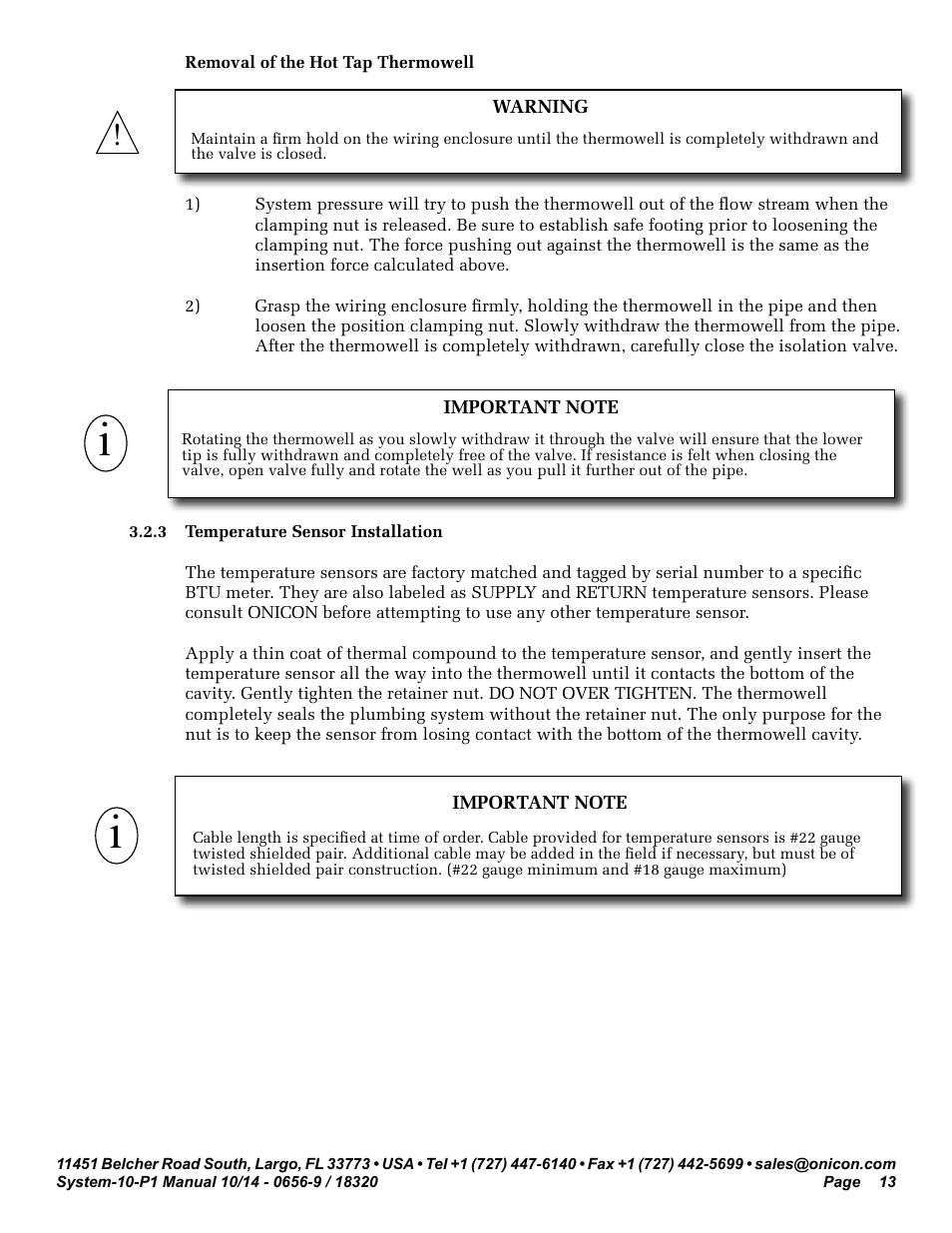 ONICON System-10 P1 User Manual | Page 13 / 67