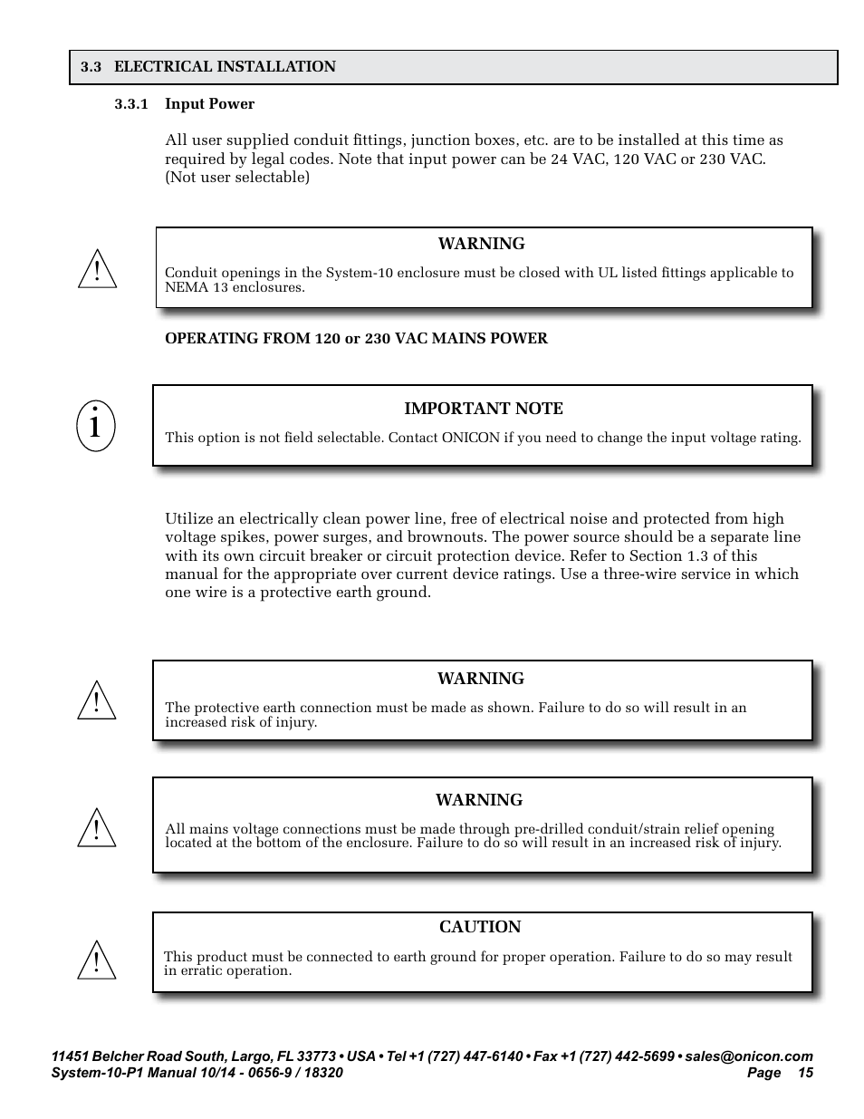 ONICON System-10 P1 User Manual | Page 15 / 67