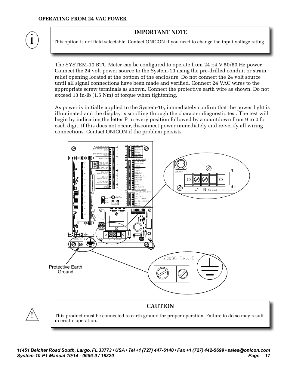 Caution | ONICON System-10 P1 User Manual | Page 17 / 67