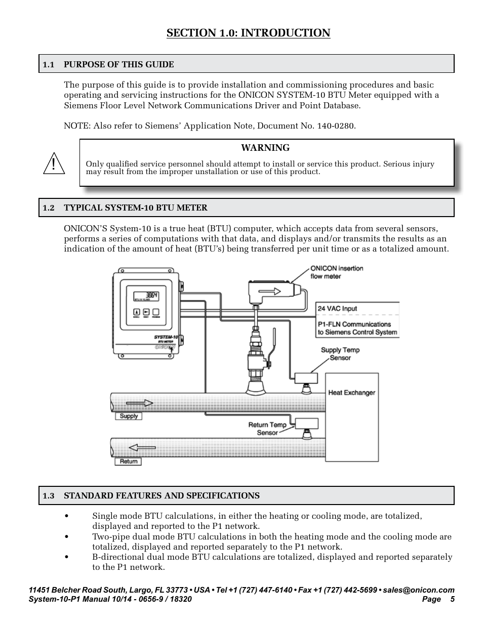ONICON System-10 P1 User Manual | Page 5 / 67