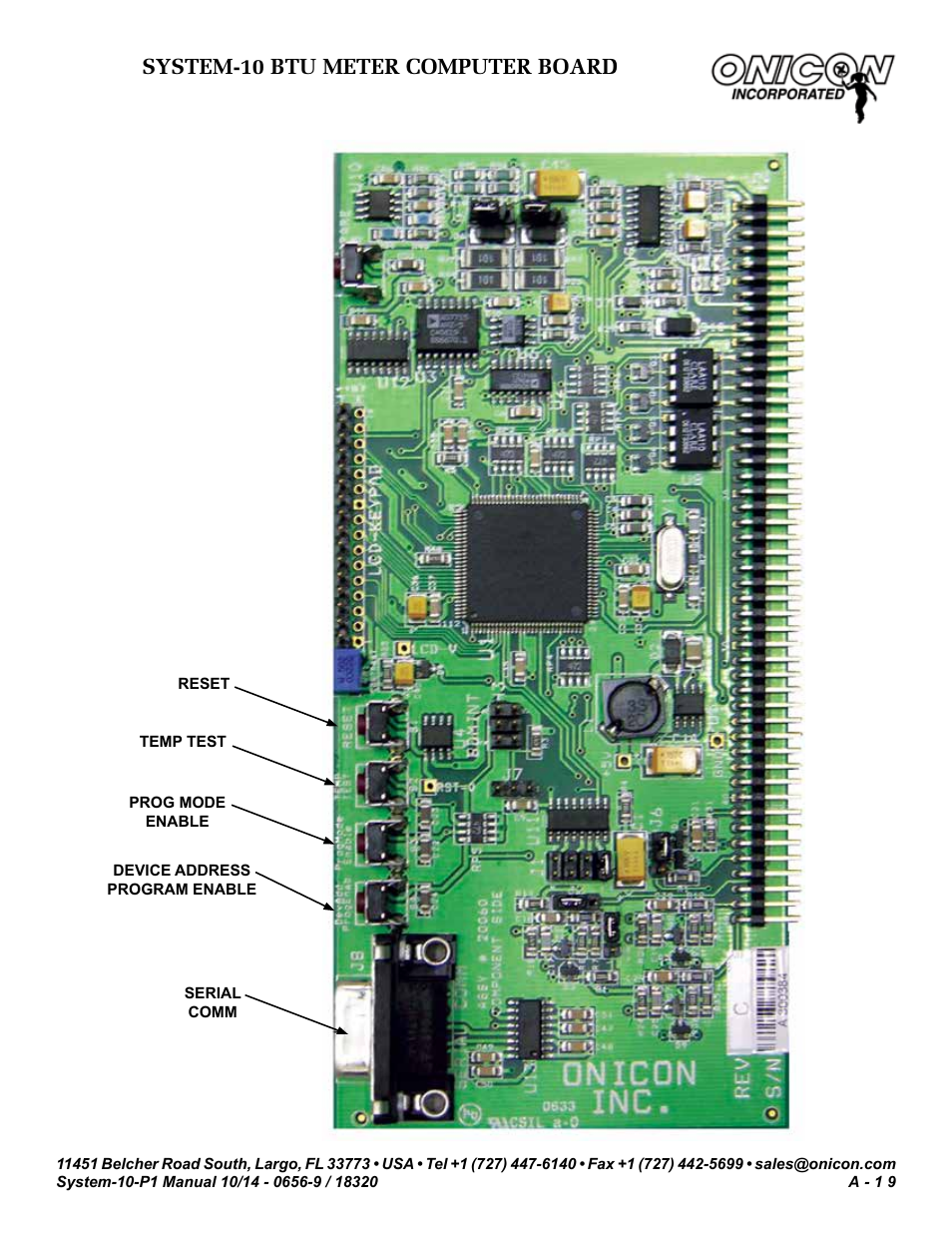System-10 btu meter computer board | ONICON System-10 P1 User Manual | Page 61 / 67